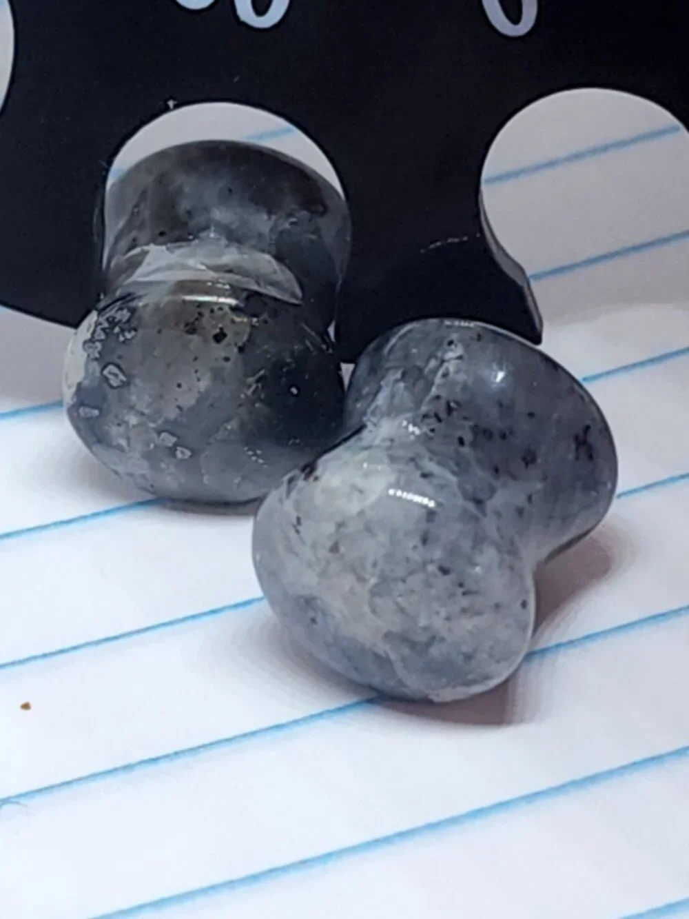 00g Organic Black Labradorite Plugs Tunnels Gauges B3123